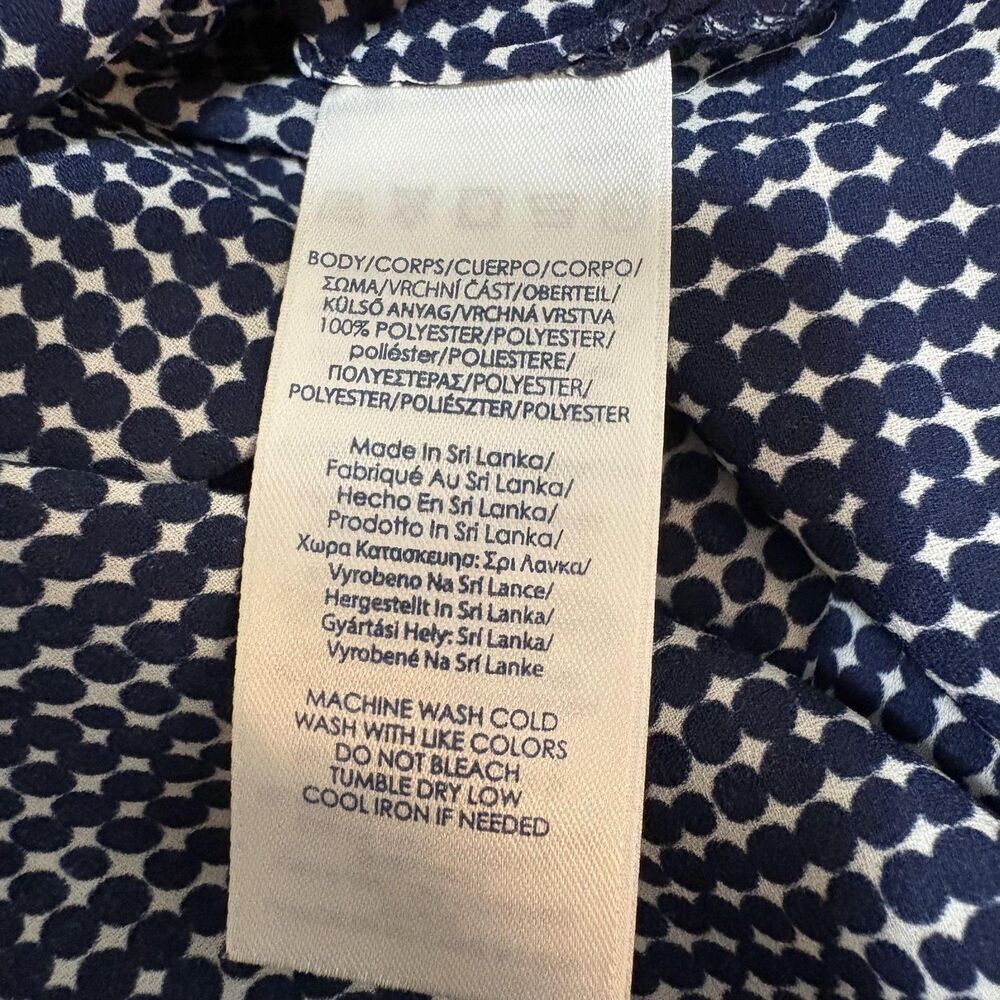 Chaps Shirt Womens XL Blue Polka Dot Button Front Long Sleeve Lightweight Top - Picture 5 of 5